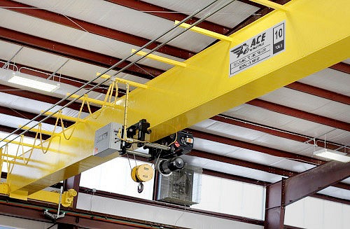 Gaffey industries top running single girder overhead crane photo