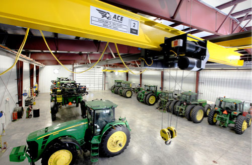 Gaffey industries top running single girder overhead crane photo